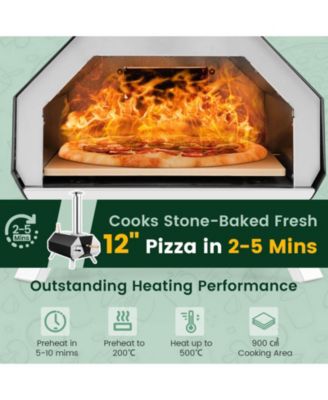 Outdoor Pizza Oven with Pizza Stone and Foldable Legs for Camping