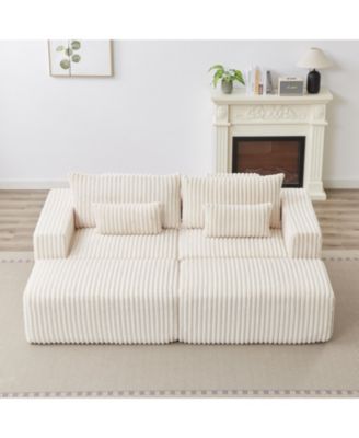 Streamdale Oversized Cloud Plush Lounger with Removable Footstools