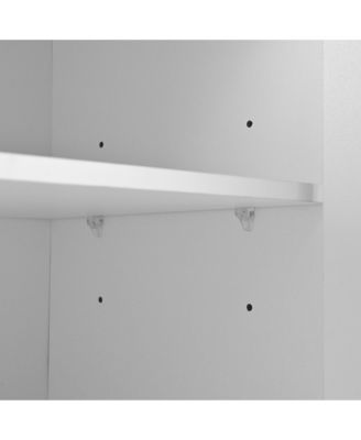 Cream Sideboard with 4 Fluted Doors and 5 Wood Legs