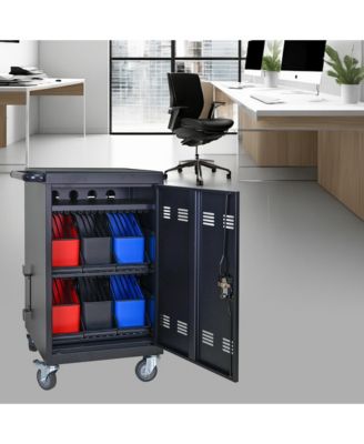 Tablet Laptop Charging Basket (Black) with Cable Management