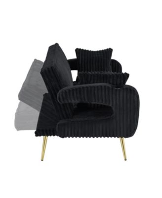 Corduroy Sofa with Pillows - Minimalist Living Room/Study