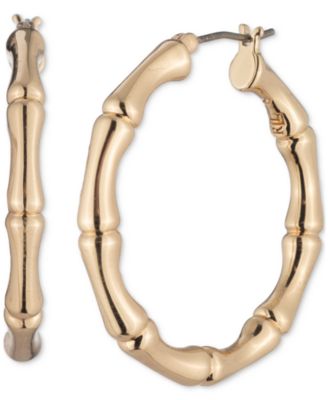Lauren Ralph Lauren - Gold-Tone Bamboo-Inspired Medium Hoop Earrings, 1.1"