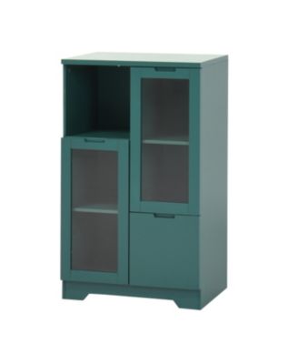 Glass Door Floor Cabinet 2 Shelves