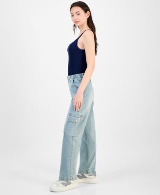 Juniors' Super High-Rise Cargo Skater Jeans