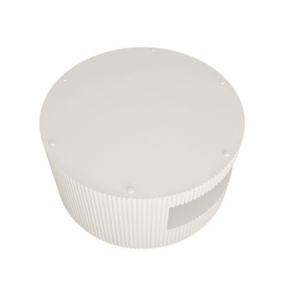 Streamdale Round Coffee Table with Storage, Modern Vertical Stripe Design