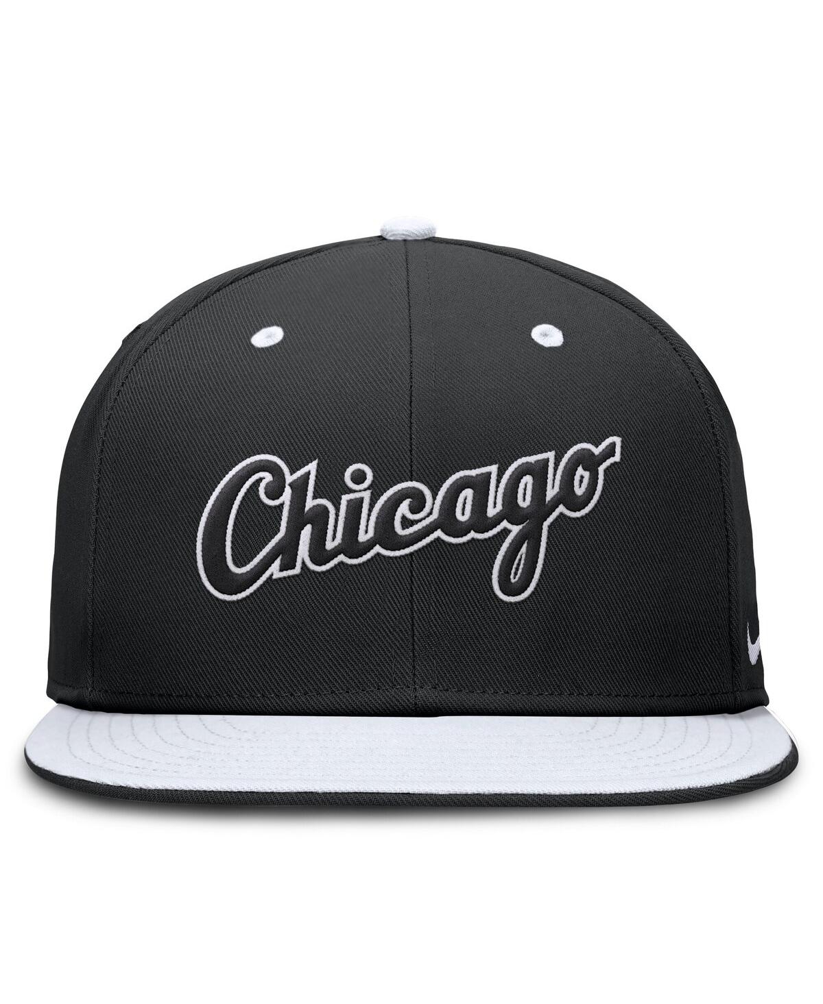 Nike Men's Black/white Chicago White Sox True Primetime Two-tone Performance Fitted Hat