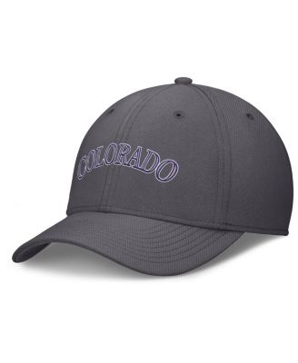 Nike - Men's Gray Colorado Rockies Swoosh Performance Flex Hat