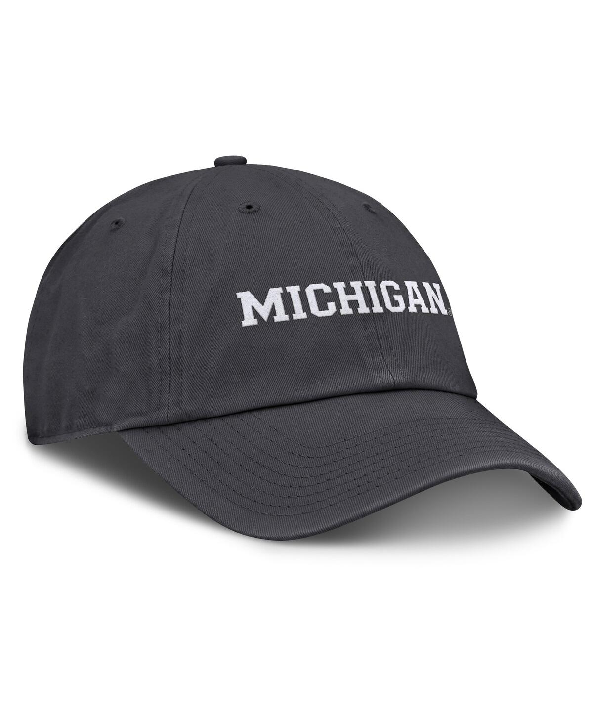 JORDAN MEN'S ANTHRACITE MICHIGAN WOLVERINES CLUB ADJUSTABLE HAT 