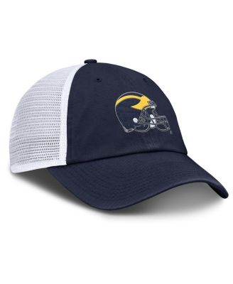 Men's Navy/White Michigan Wolverines Club Trucker Adjustable Hat