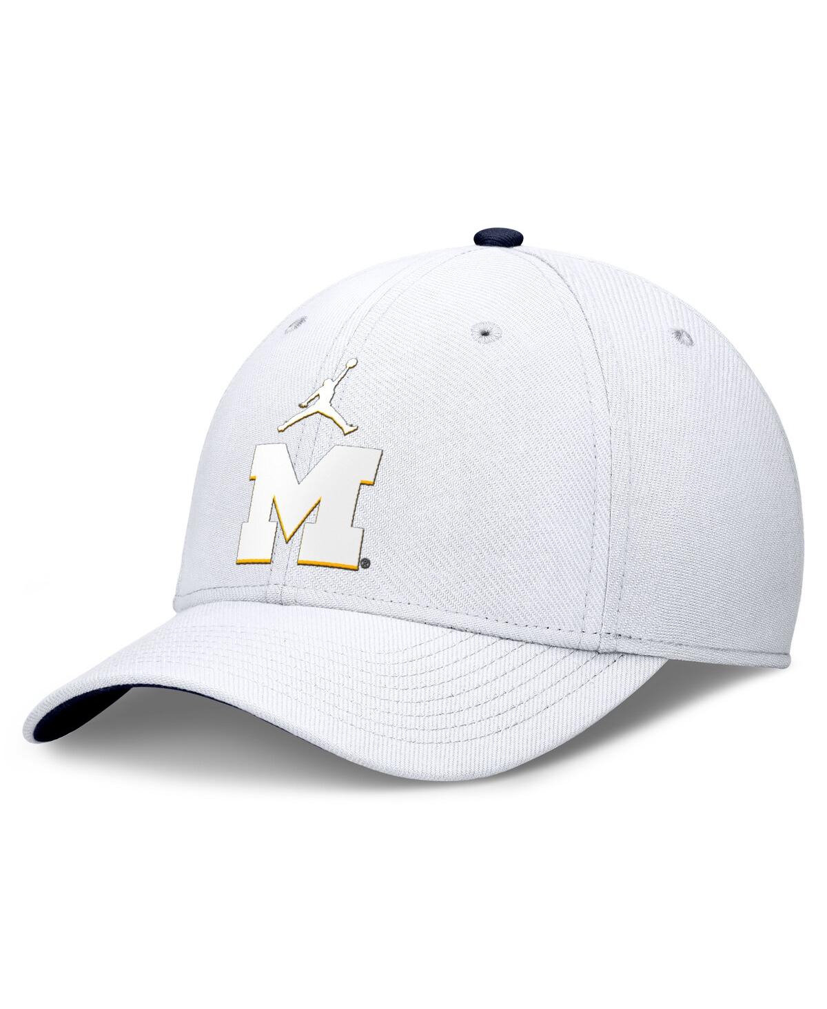 JORDAN MEN'S WHITE MICHIGAN WOLVERINES RISE FLEX HAT 