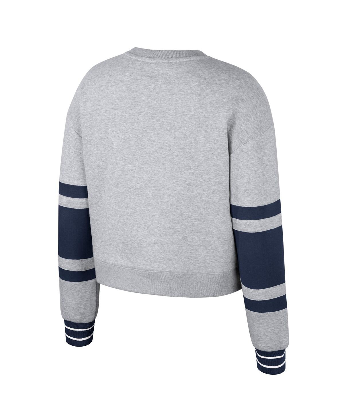 Stadium Essentials Men's And Women's Heather Gray Indiana Fever Cropped Pullover Sweatshirt