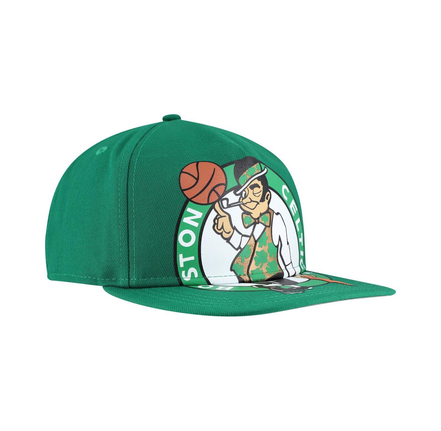 Men's Kelly Green Boston Celtics Oversized Puff Print Logo Golfer Snapback Hat