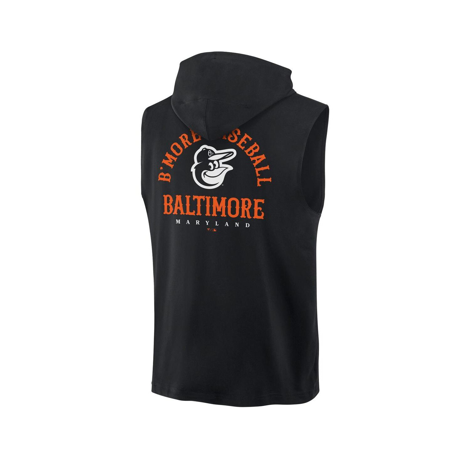 Men's Black Baltimore Orioles Fire Speed Sleeveless Pullover Hoodie