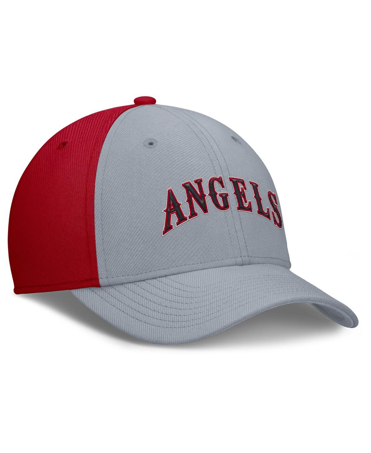 Nike Men's Gray/red California Angels Rise Swoosh Performance Flex Hat