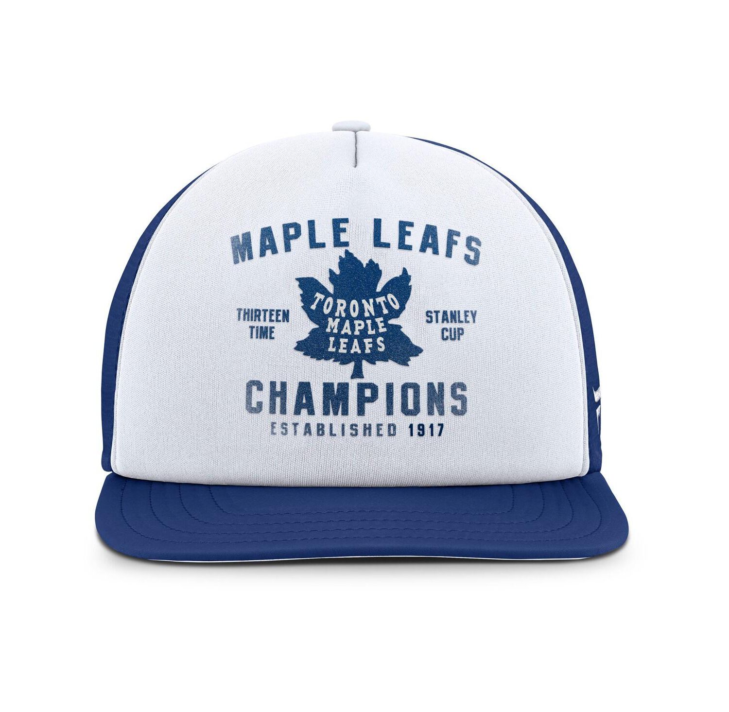 Men's White/Blue Toronto Maple Leaf's Decades Collection Foam Front Snapback Hat