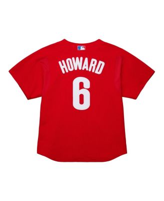 Men's Ryan Howard Red Philadelphia Phillies Cooperstown Collection Batting Practice Jersey