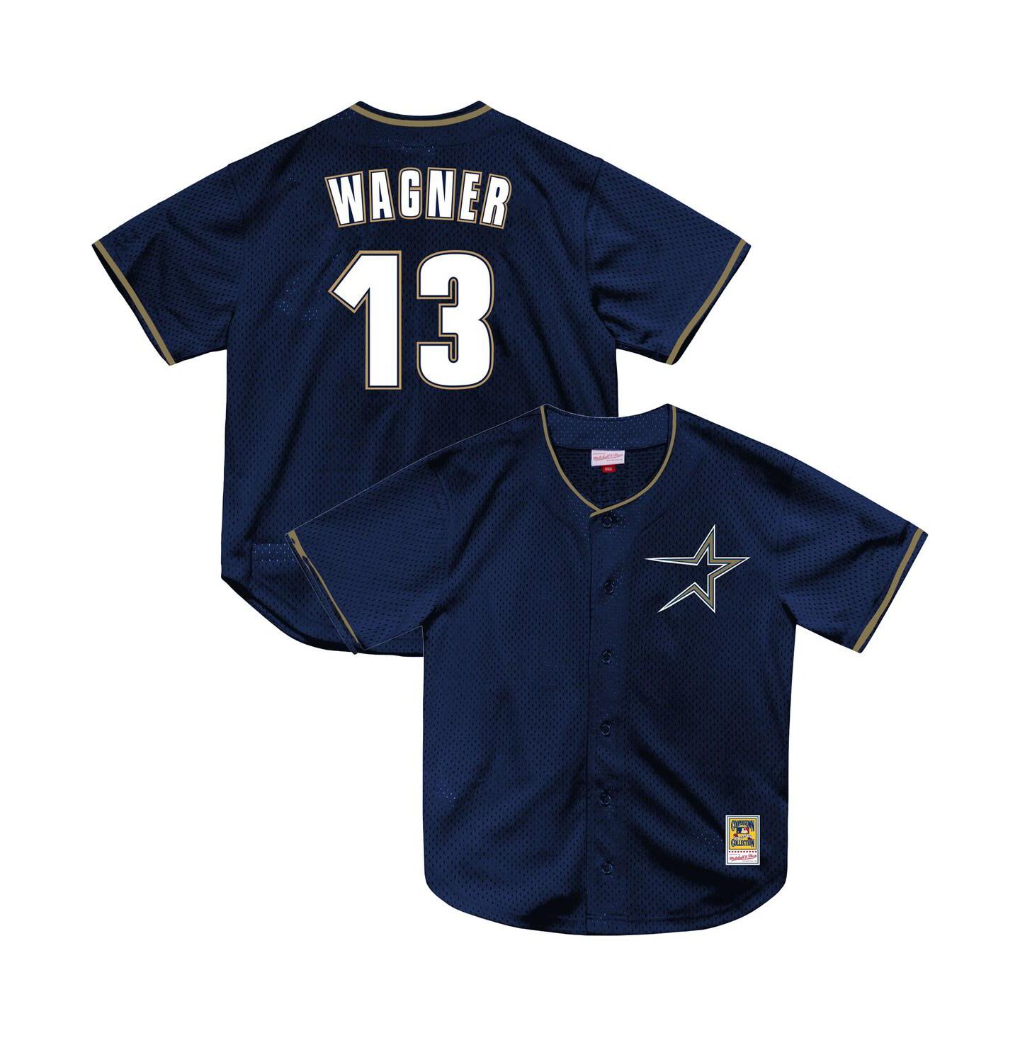 Мужской топ Mitchell & Ness Billy Wagner Navy Houston Astros Authentic Batting Practice Jersey — фото 1