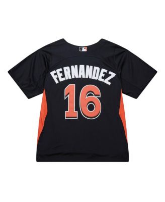 Men's&nbsp;Jose Fernandez Black Miami Marlins Authentic Batting Practice Jersey