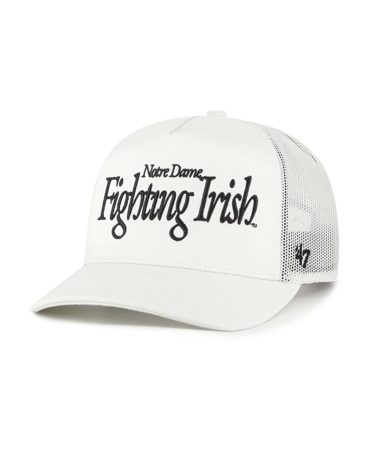 47 Brand Men's And Women's Cream Notre Dame Fighting Irish Foundation Script Adjustable Trucker Hat