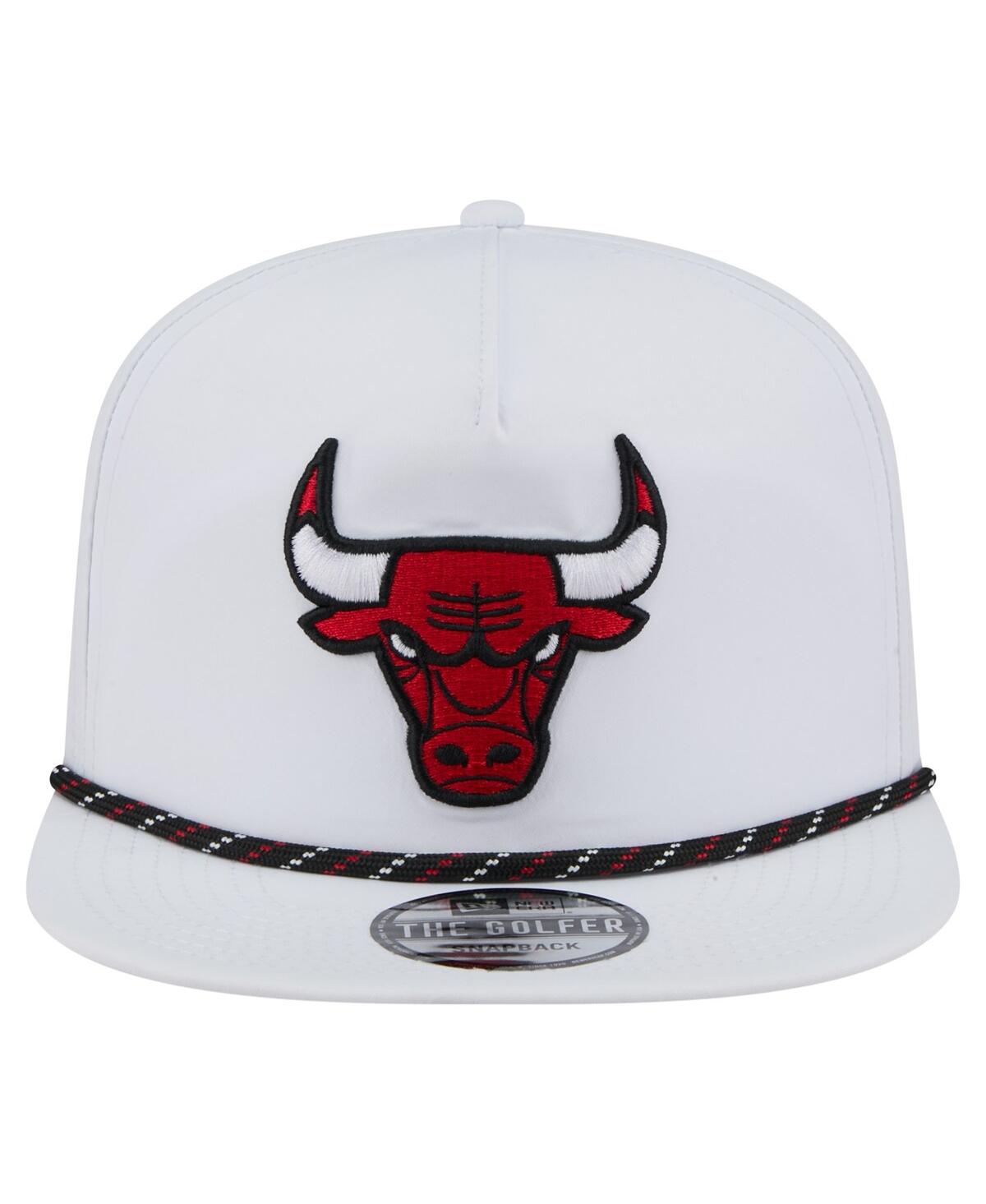 NEW ERA MEN'S WHITE CHICAGO BULLS PERFORMANCE ROPE GOLFER ADJUSTABLE HAT 