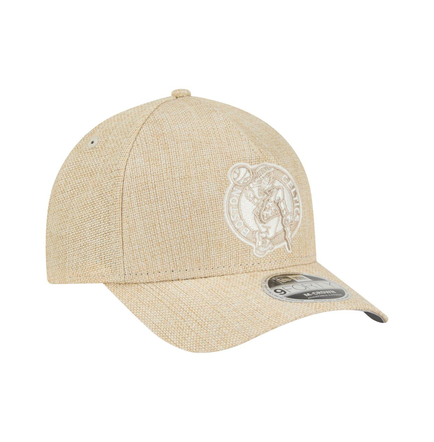 Мужская кепка New Era Tan Boston Celtics Injection Woven A-Frame 9FORTY Adjustable Hat — фото 3