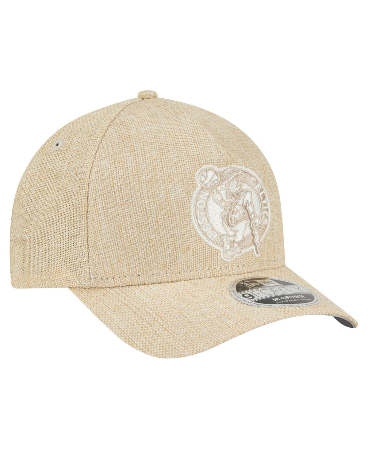 New Era Men's Tan Boston Celtics Injection Woven A-frame 9forty Adjustable Hat