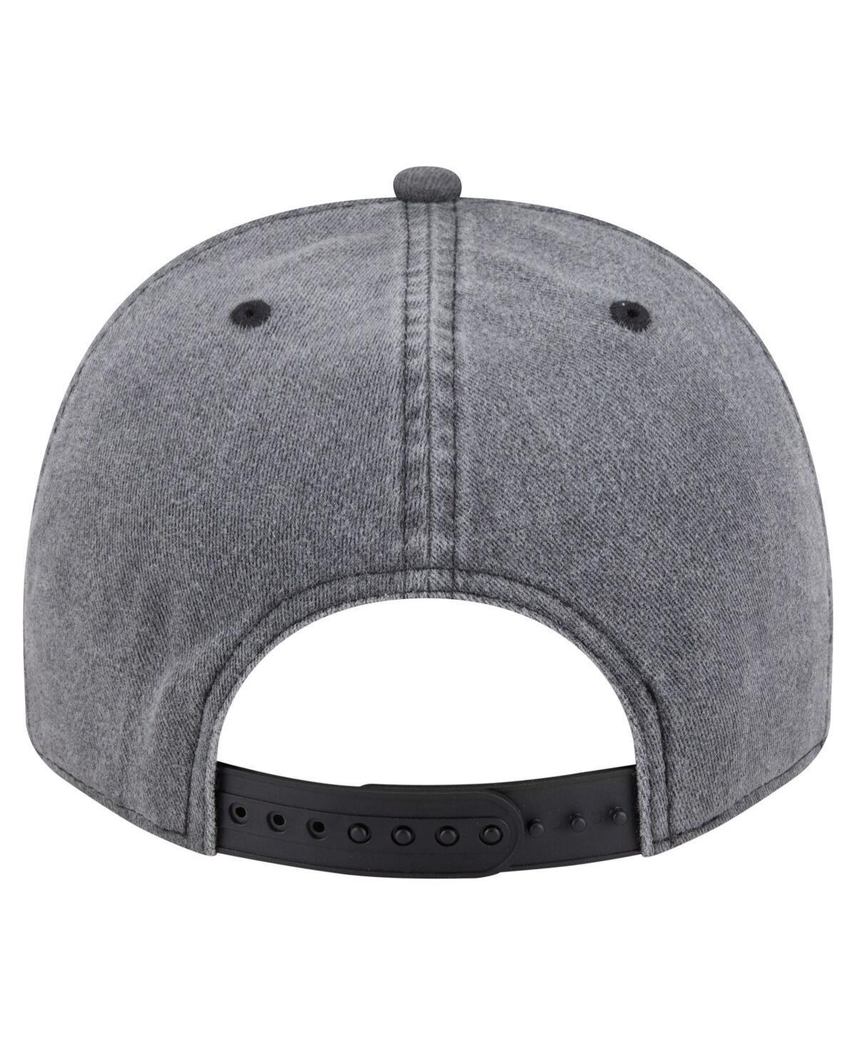 New Era Men's Charcoal Tampa Bay Lightning Throwback Washed A-frame Pre-curved 9fifty Snapback Hat