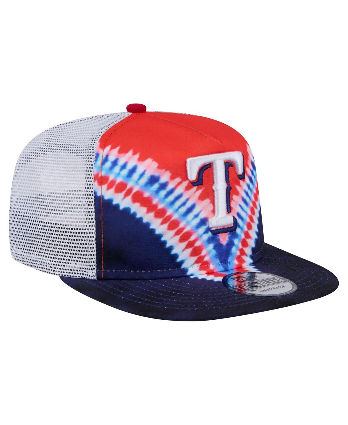 NEW ERA MEN'S TEXAS RANGERS TIE-DYE GOLFER TRUCKER ADJUSTABLE HAT 