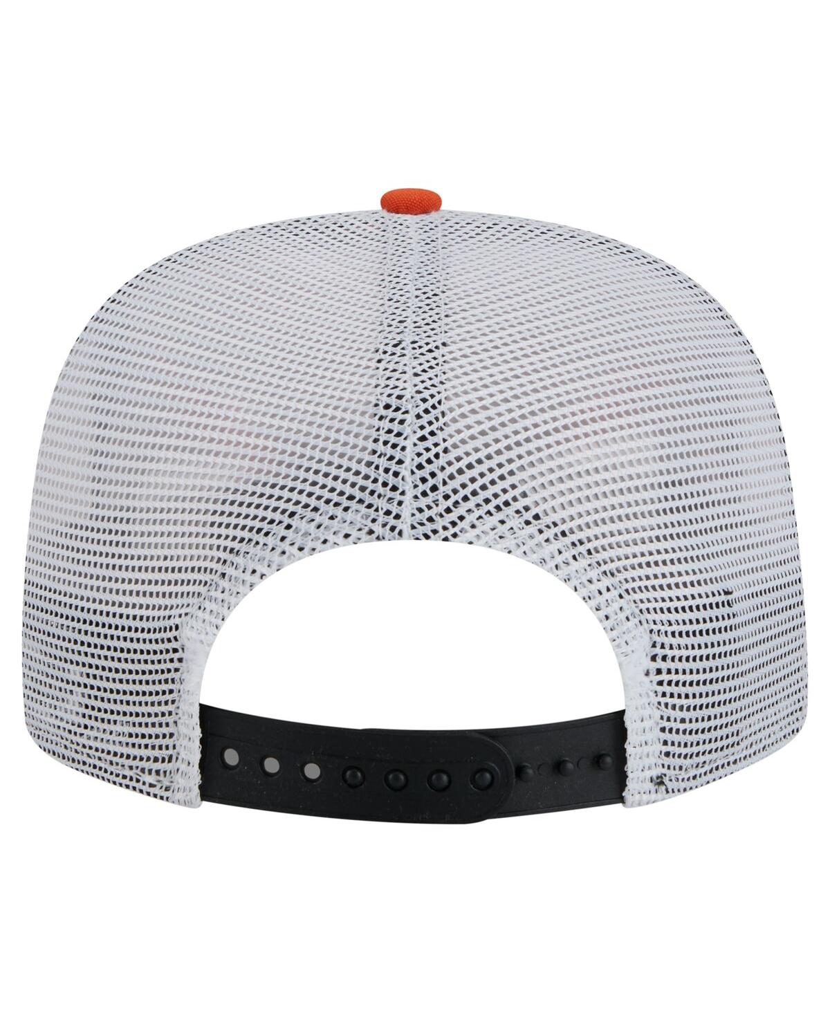 NEW ERA MEN'S BLACK/ORANGE PHILADELPHIA FLYERS THROWBACK V-DYE ADJUSTABLE GOLFER HAT 