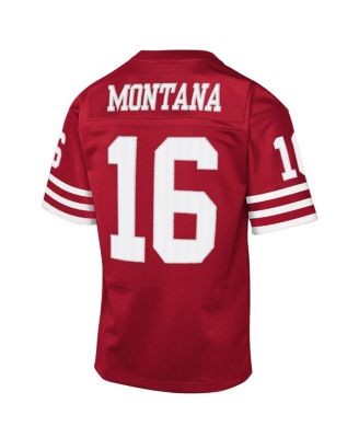 Big Boys and Girls Joe Montana Scarlet San Francisco 49ers 1990 Throwback Fashion Jersey