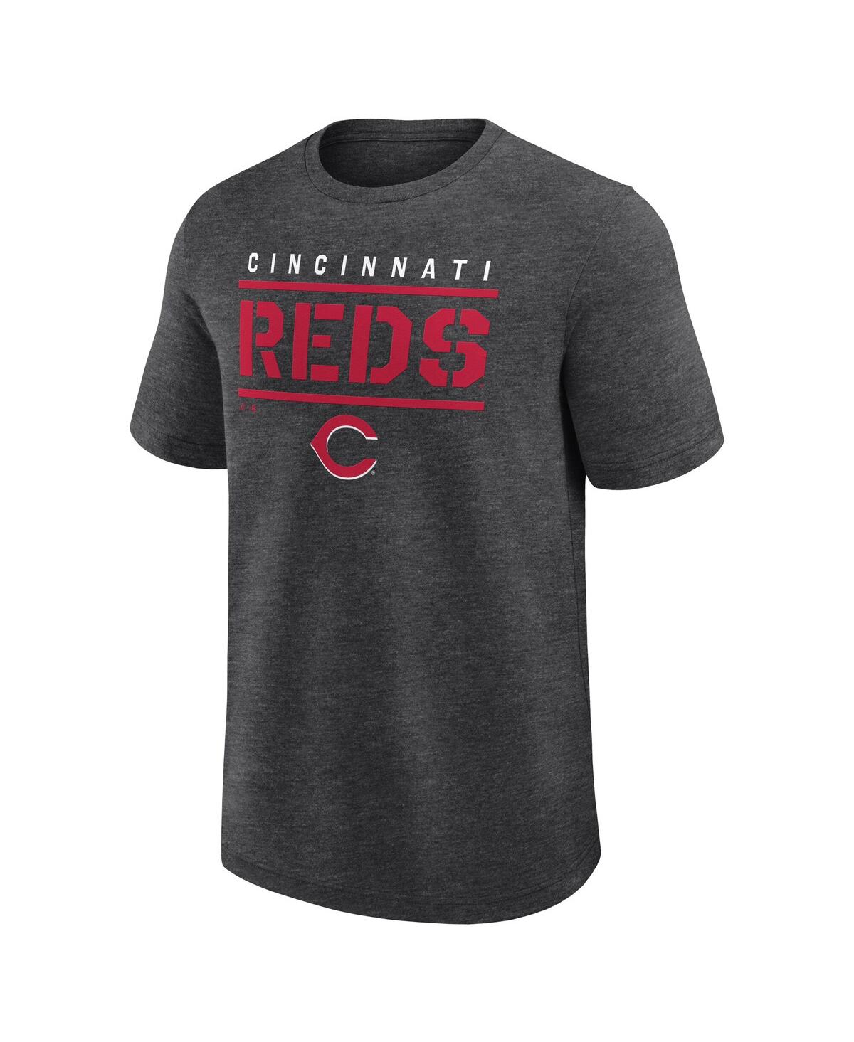 Fanatics Men's Heather Charcoal Cincinnati Reds Top Notch T-shirt