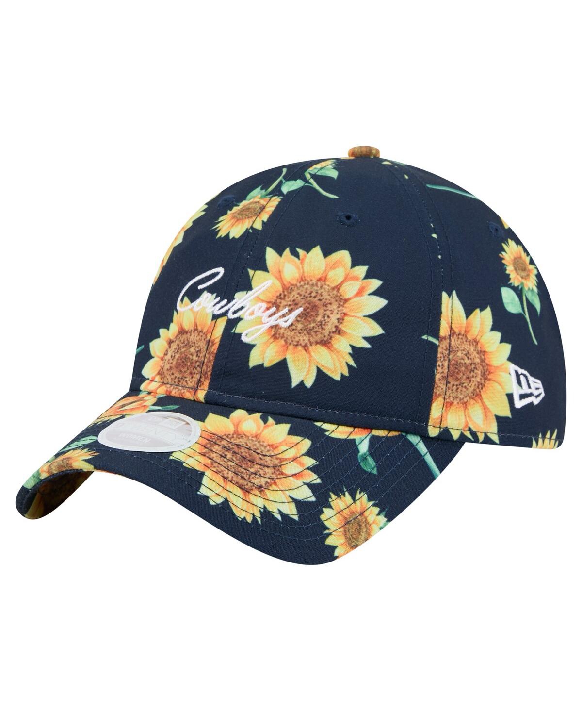 New Era Women's Navy Dallas Cowboys Adventure Sunflower 9twenty Adjustable Hat