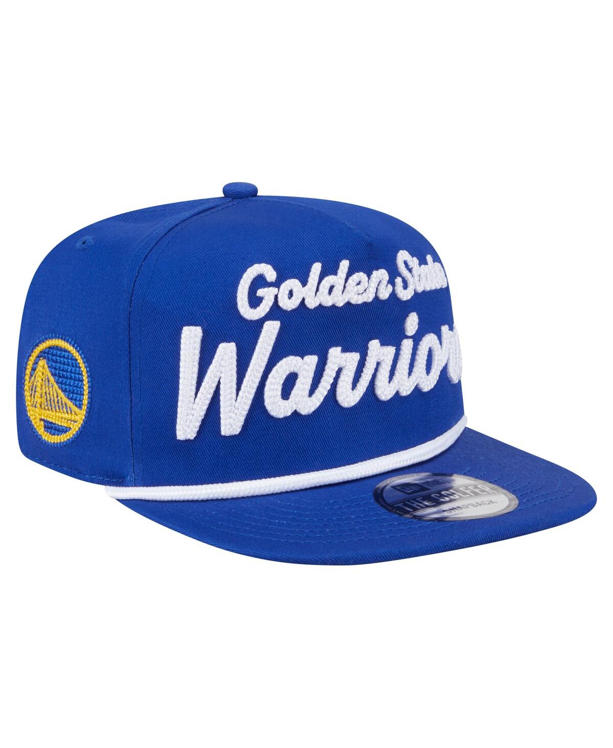 NEW ERA MEN'S ROYAL GOLDEN STATE WARRIORS TEAM TEXT GOLFER SNAPBACK HAT 