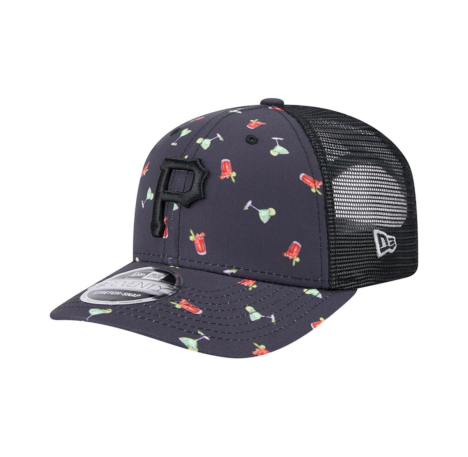 Men's Navy Pittsburgh Pirates Adventure Drinks Pattern 9SEVENTY Stretch-Snap Hat