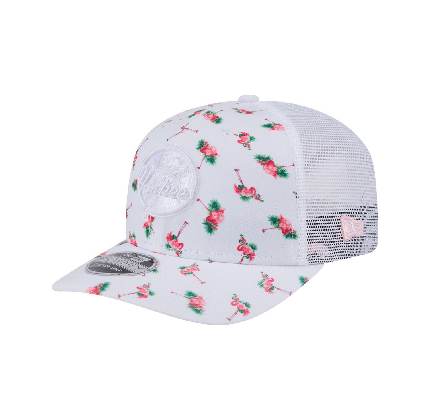 Men's White New York Yankees Flamingo Mesh Back 9SEVENTY Stretch-Snap Hat