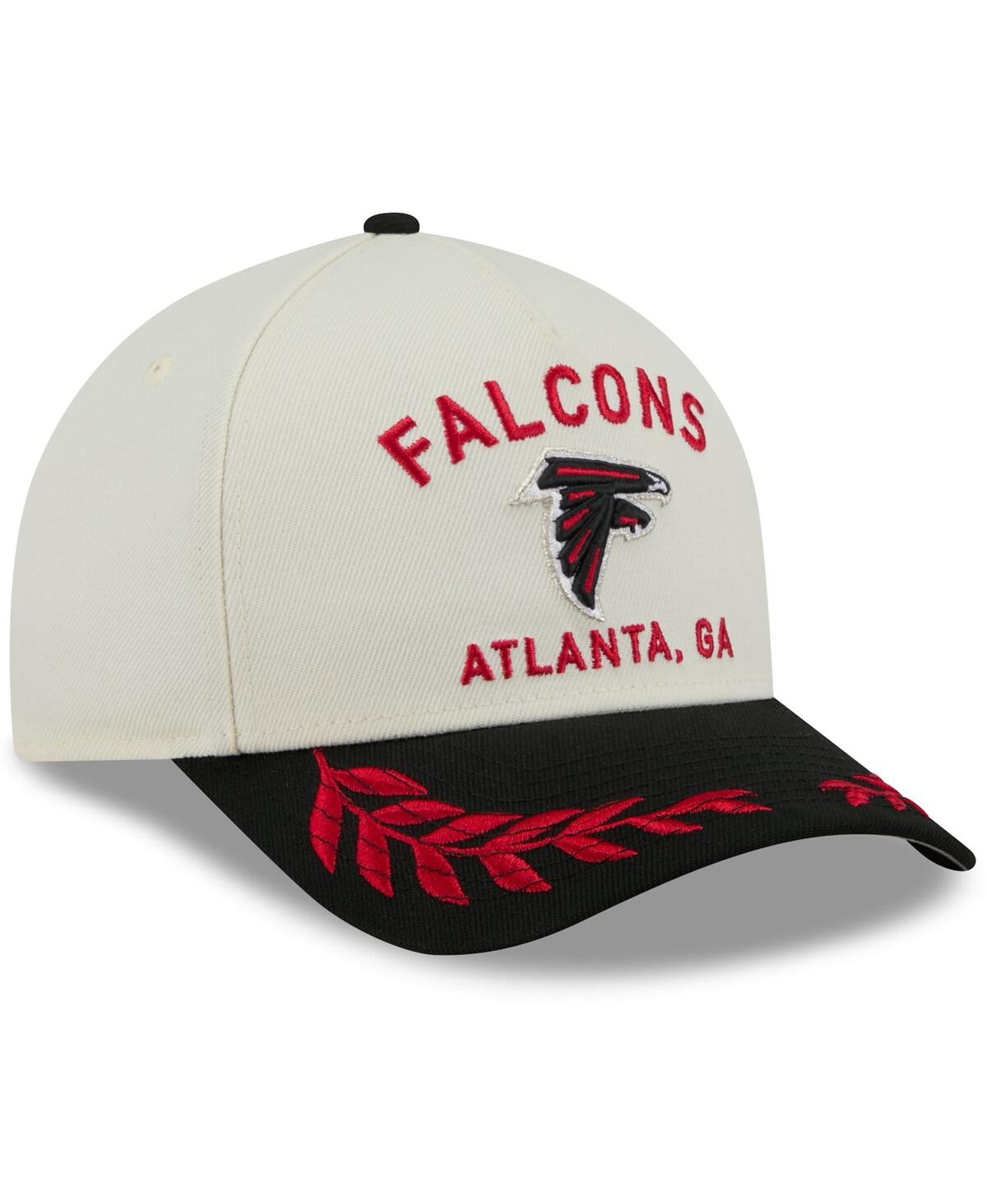 NEW ERA MEN'S CREAM/BLACK ATLANTA FALCONS 2025 NFL DRAFT 9FORTY A-FRAME M-CROWN ADJUSTABLE HAT 