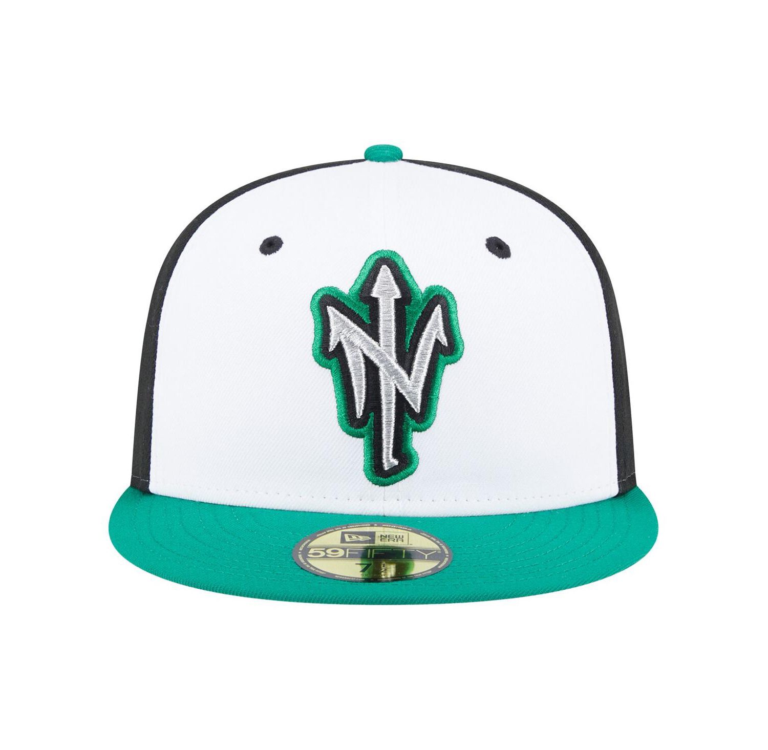 Men's White/Green Norfolk Tides Authentic Collection 59FIFTY Fitted Hat