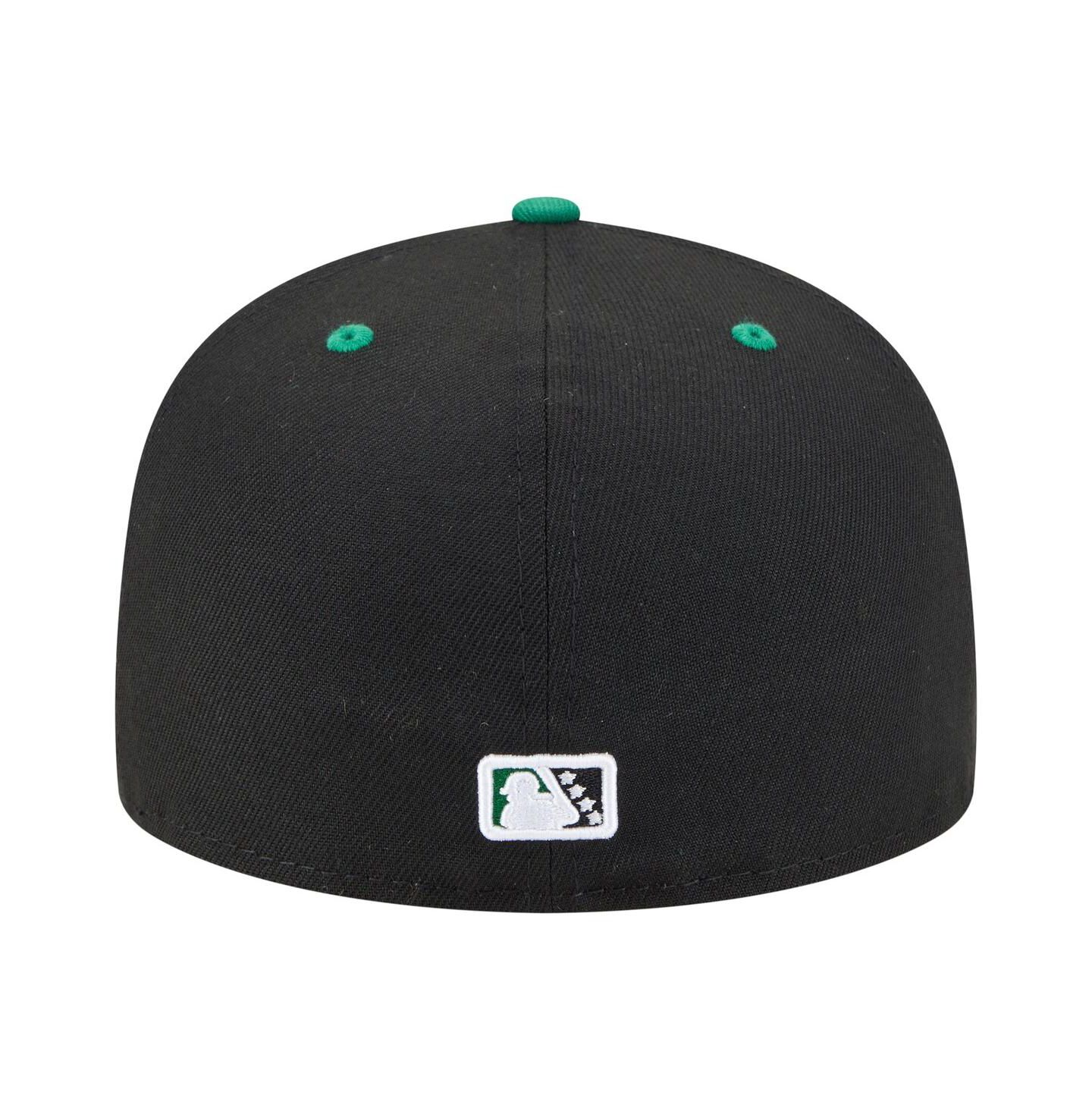 Мужская кепка New Era Black Greensboro Grasshoppers Authentic Collection 59FIFTY Fitted Hat — фото 4