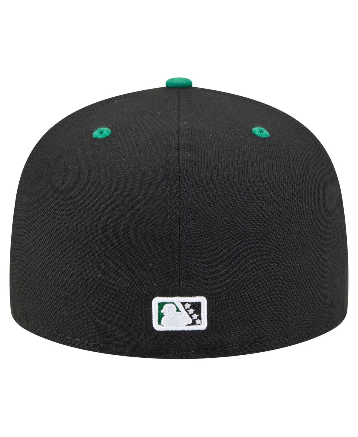 New Era Men's Black Greensboro Grasshoppers Authentic Collection 59fifty Fitted Hat