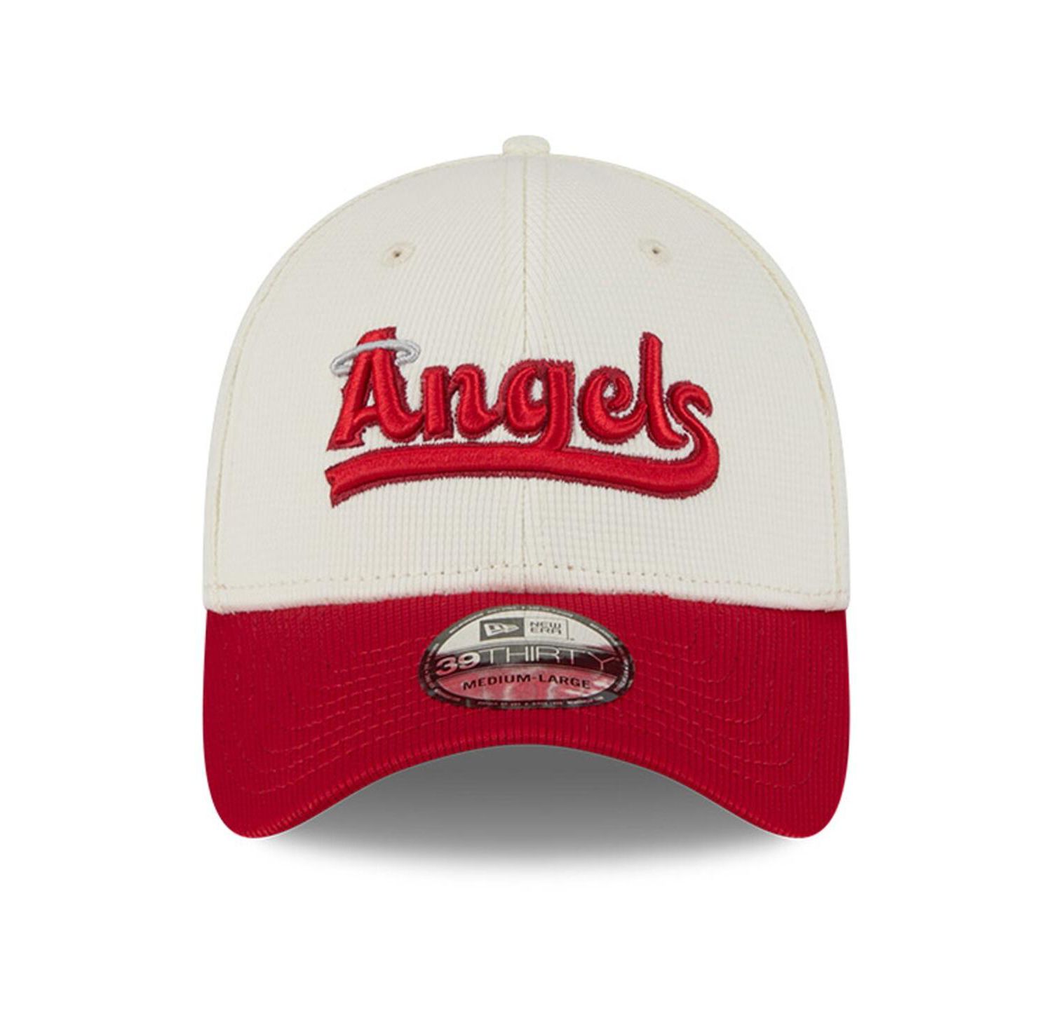 Men's Cream/Red Los Angeles Angels City Connect Batting Practice 39THIRTY Flex Hat