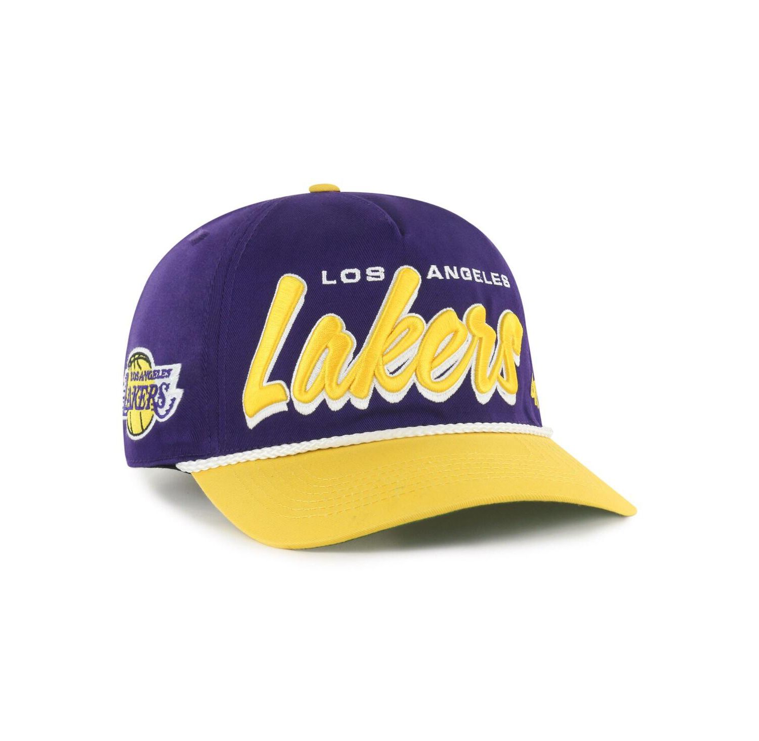 Men's Purple/Gold Los Angeles Lakers Drop Shadow Rope Hitch Adjustable Hat