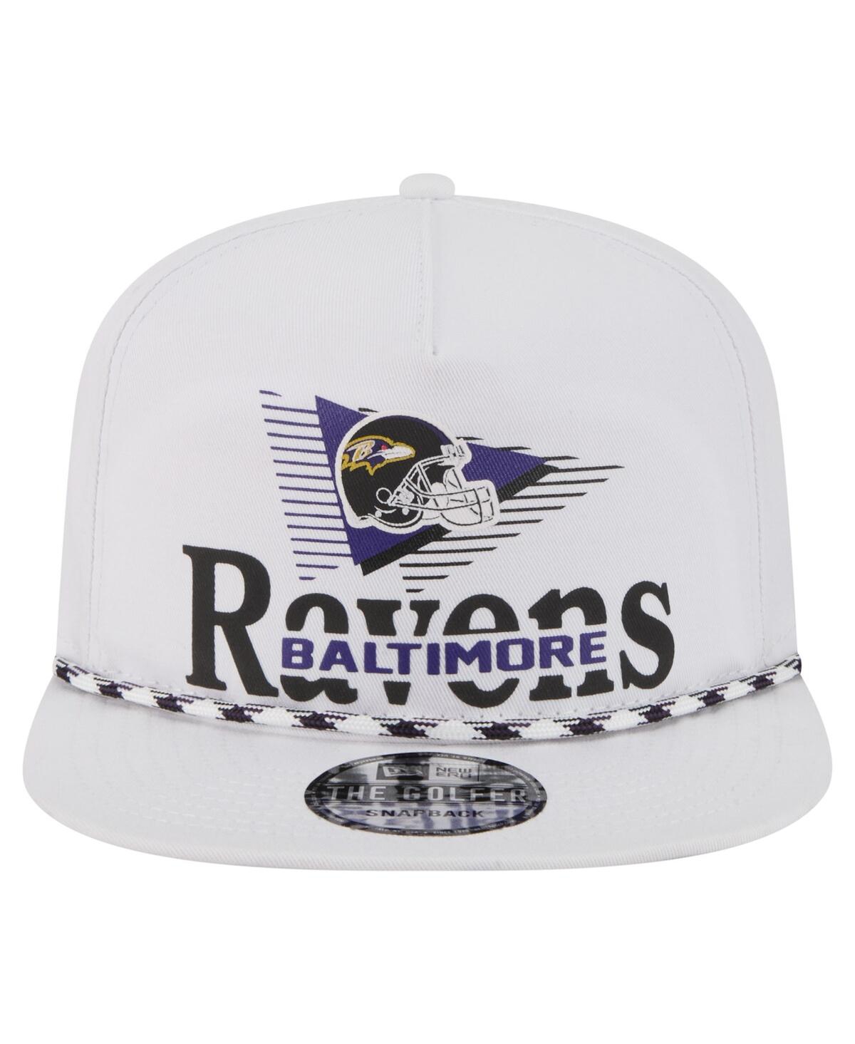 NEW ERA MEN'S WHITE BALTIMORE RAVENS COLLIDE GOLFER SNAPBACK HAT 