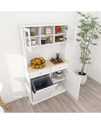 Streamdale Kitchen Trash Cabinet with Shelves and Drawers