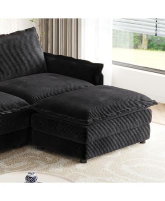 Streamdale Corduroy Loveseat Sofa with Pillows