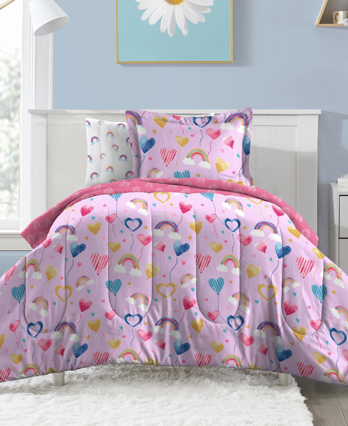 Dream Factory Balloon Hearts Reversible 5-pc. Comforter Set, Twin
