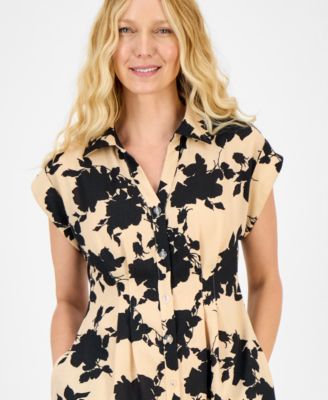 Women's Spread-Collar Button-Front Dress