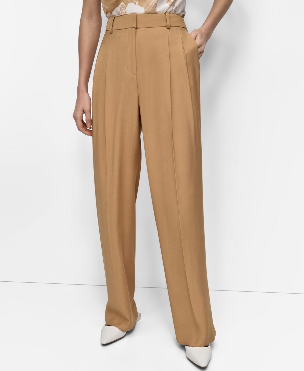 Women's High-Rise Sueded Canvas Pants - Whiskey