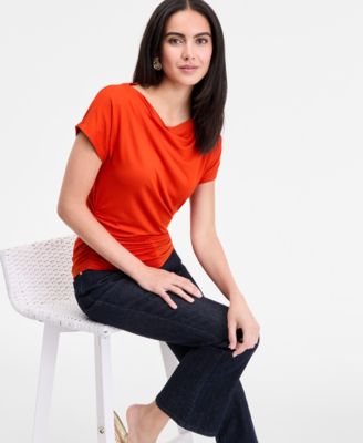 Women's Ruched Cowlneck Top, Exclusively at Macy's
