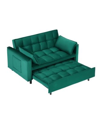 Streamdale 55 "green velvet sofa, elegant with convenient pockets, clever interpretation of the three-in-one conversion art