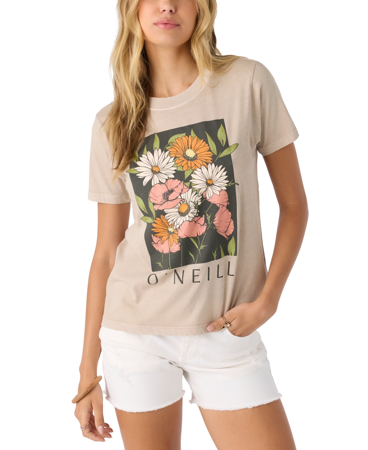 Juniors' Heritage Daisy Graphic T-Shirt - Simply Taupe